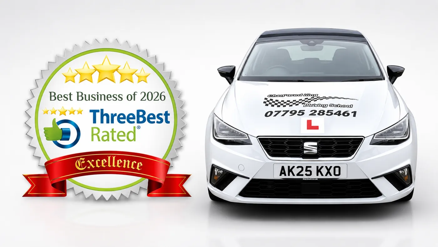 Chequered Flag Driving School learner car in South Wales
